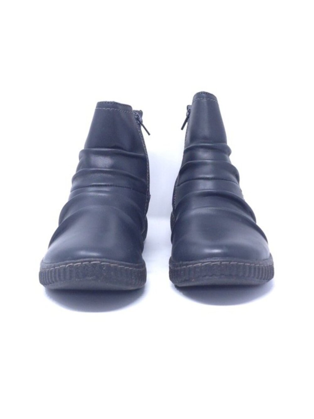 Clarks Collection CarolineOrchid Ankle Boot, Black Leather, 9.5 Wide US - Picture 3 of 10